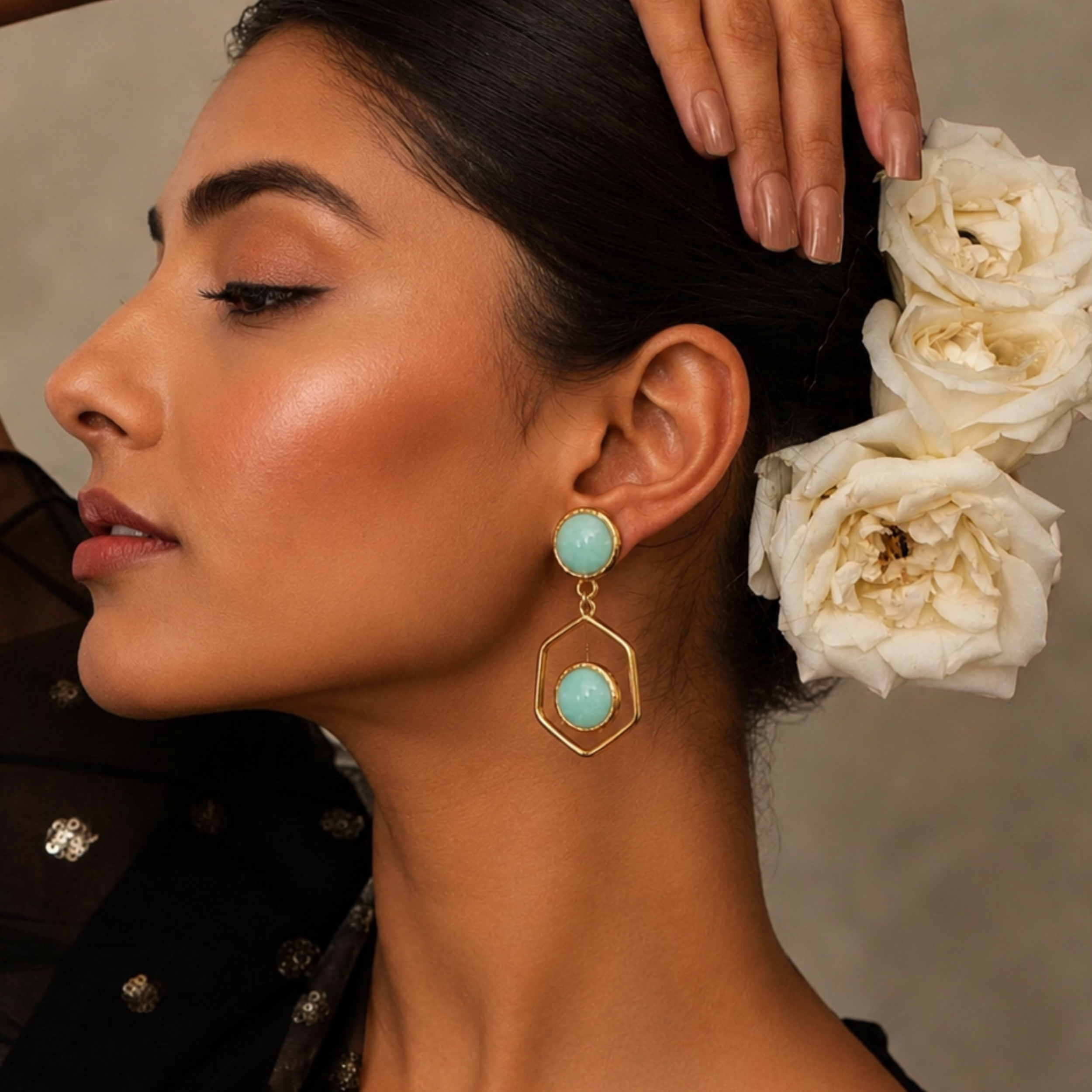 The Azure Hour Statement Drop Earrings
