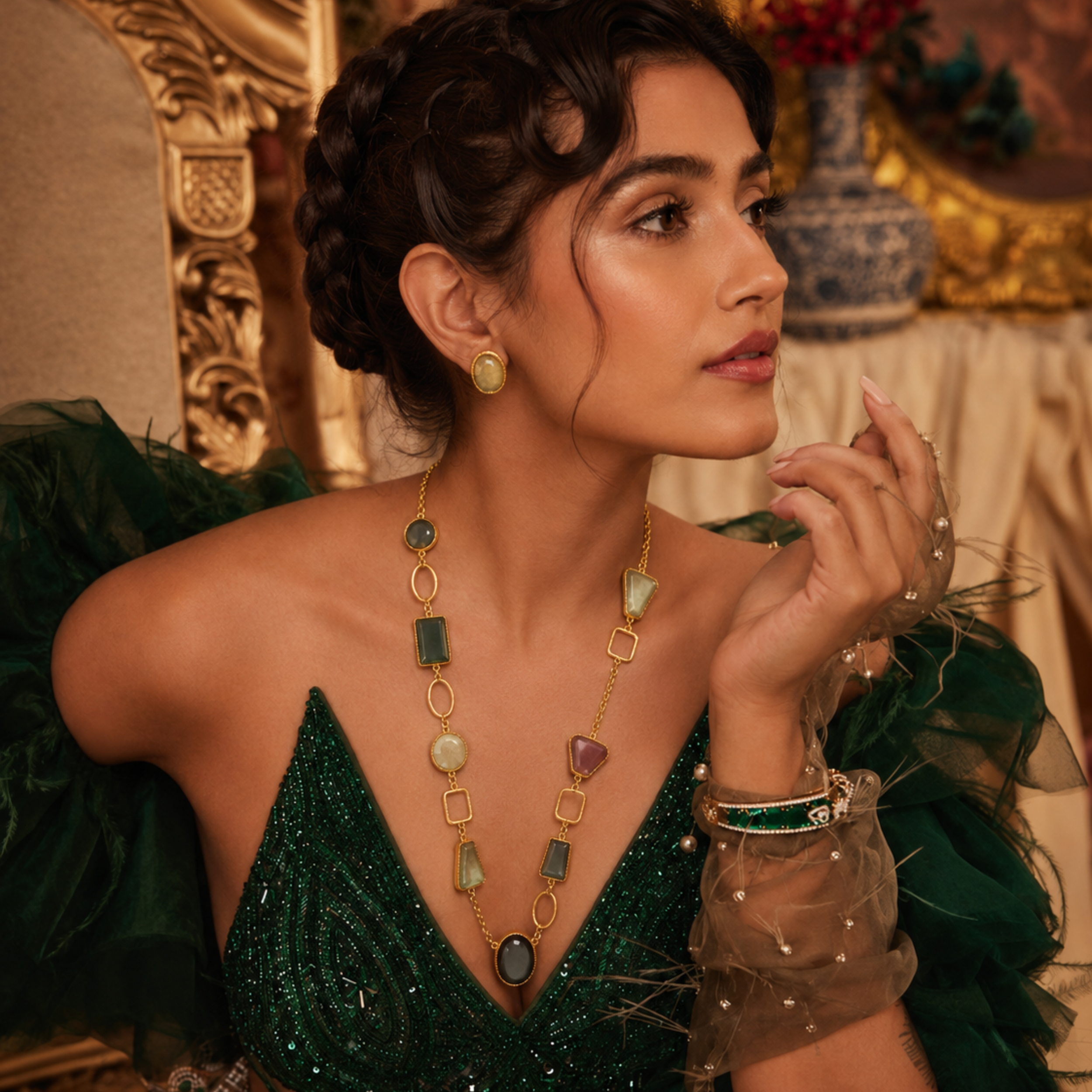The Fifth Window Necklace & Stud Set