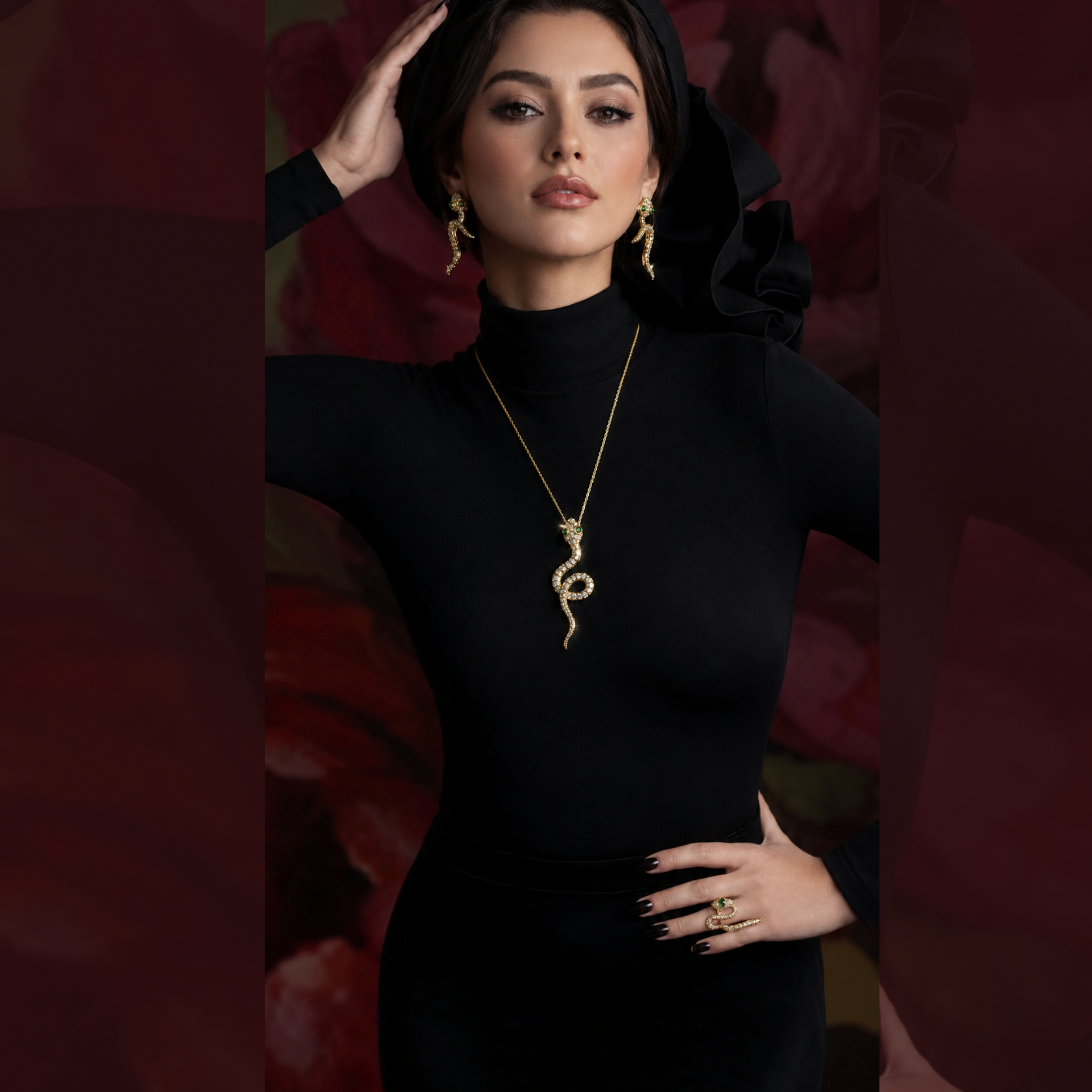 The Serpent Collection Necklace, Earrings & Ring Set