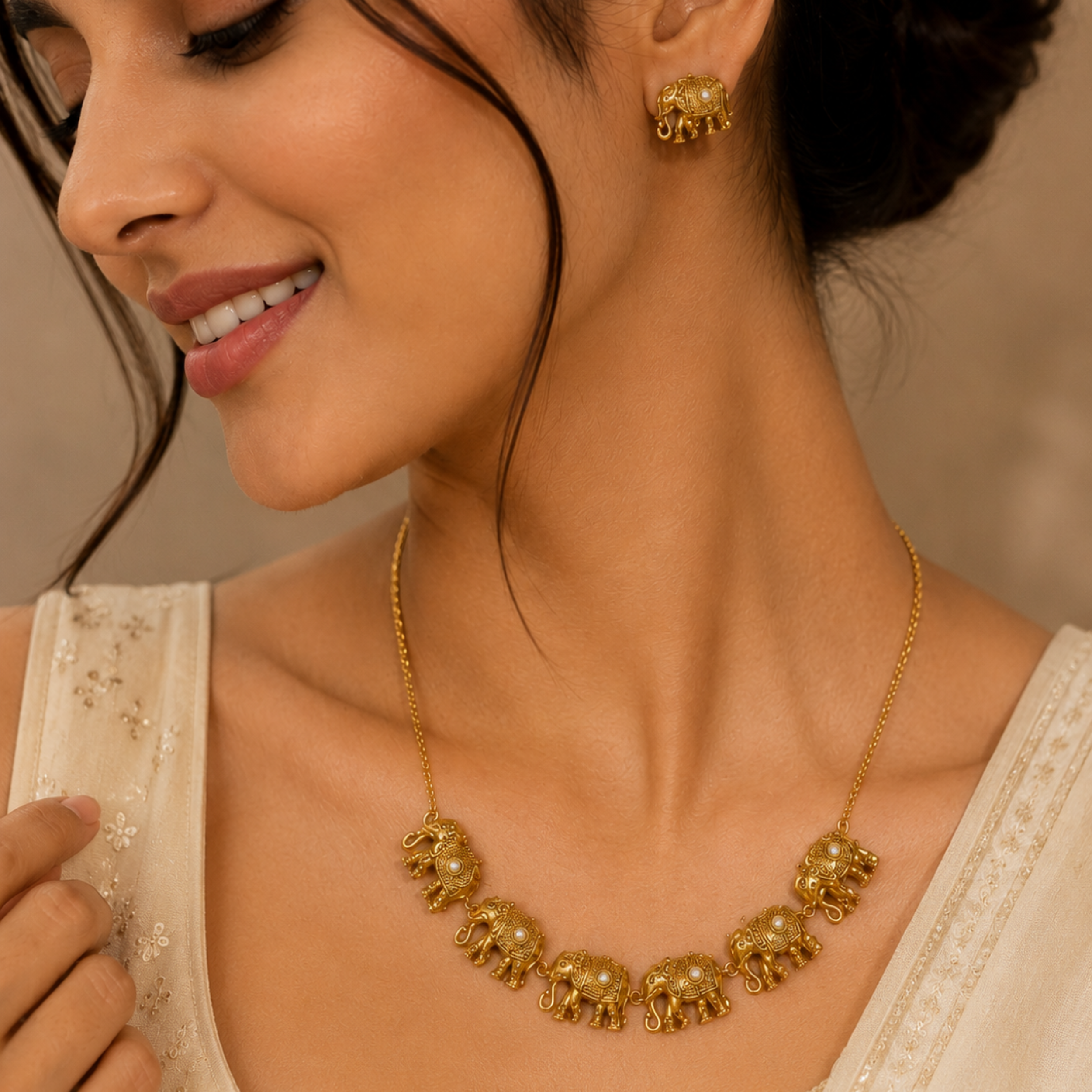 The Procession Necklace & Studs Set