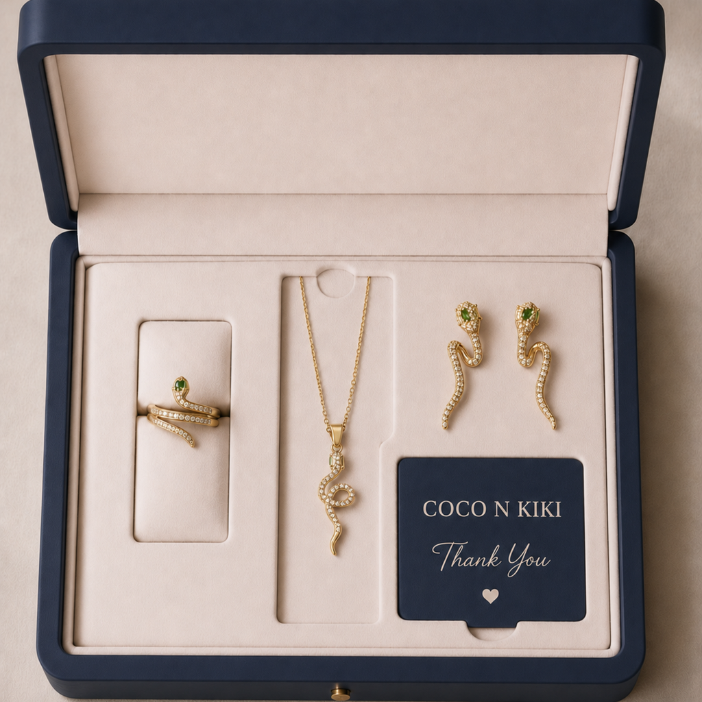 The Serpent Collection Necklace, Earrings & Ring Set