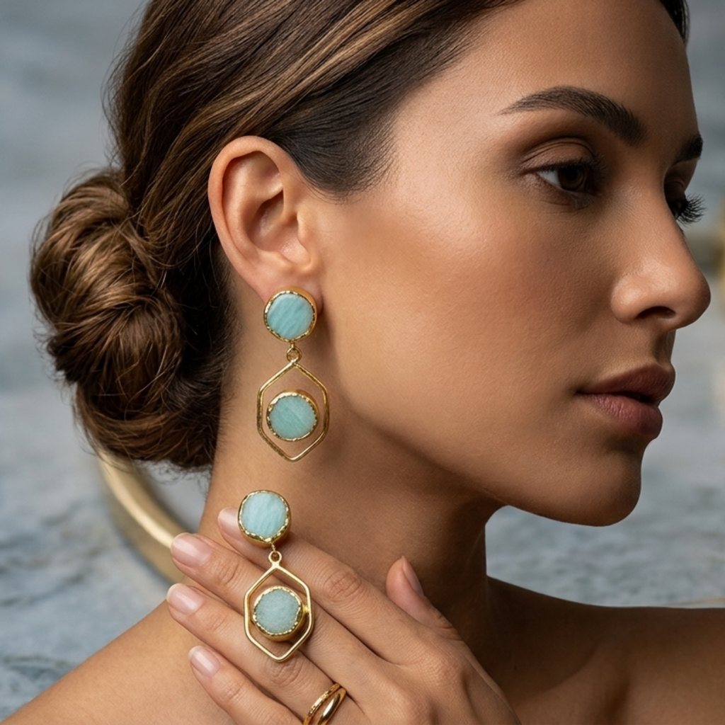 The Azure Hour Statement Drop Earrings