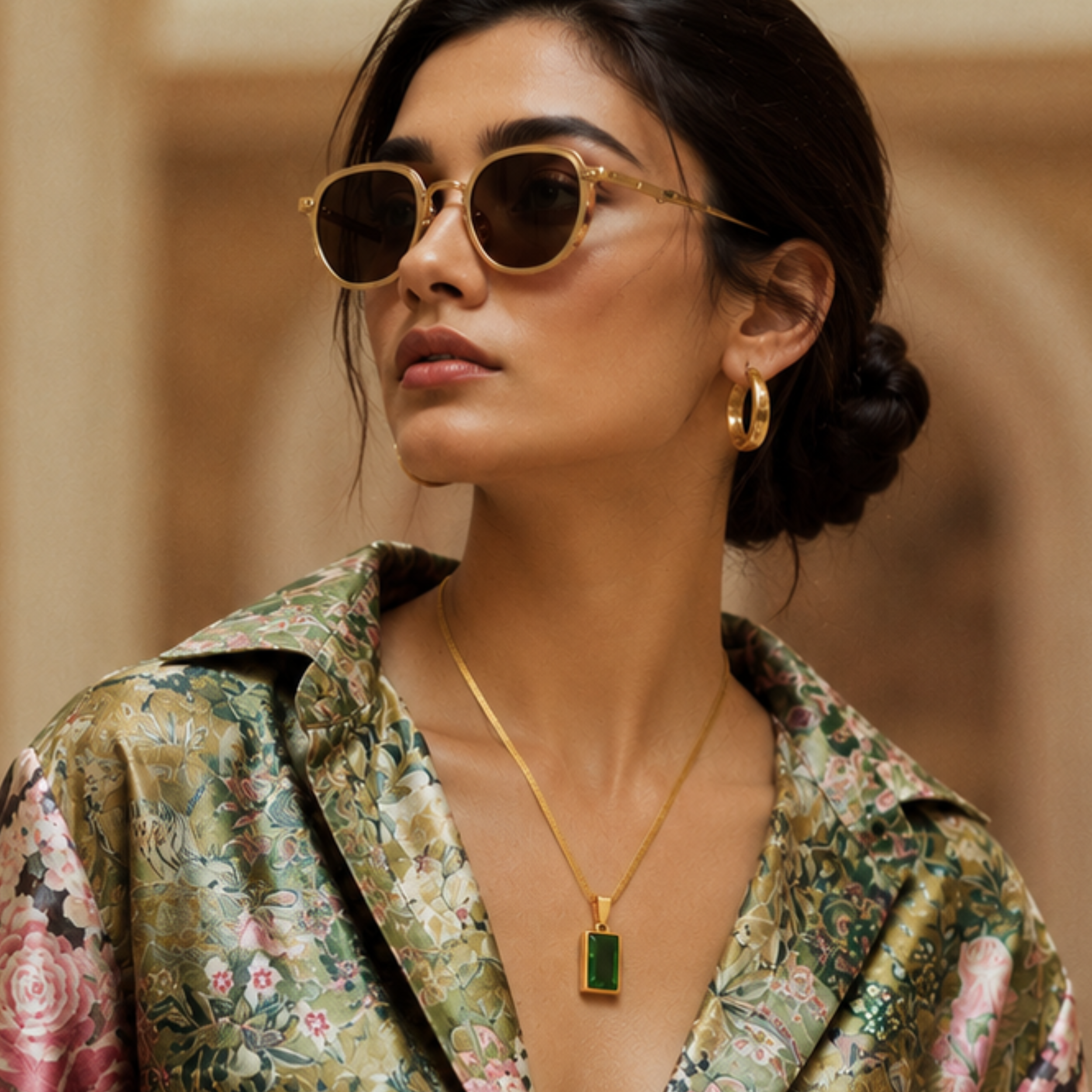 The Everyday Signature Emerald Pendant with Chain