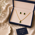 The Emerald Treasure Necklace & Studs Set