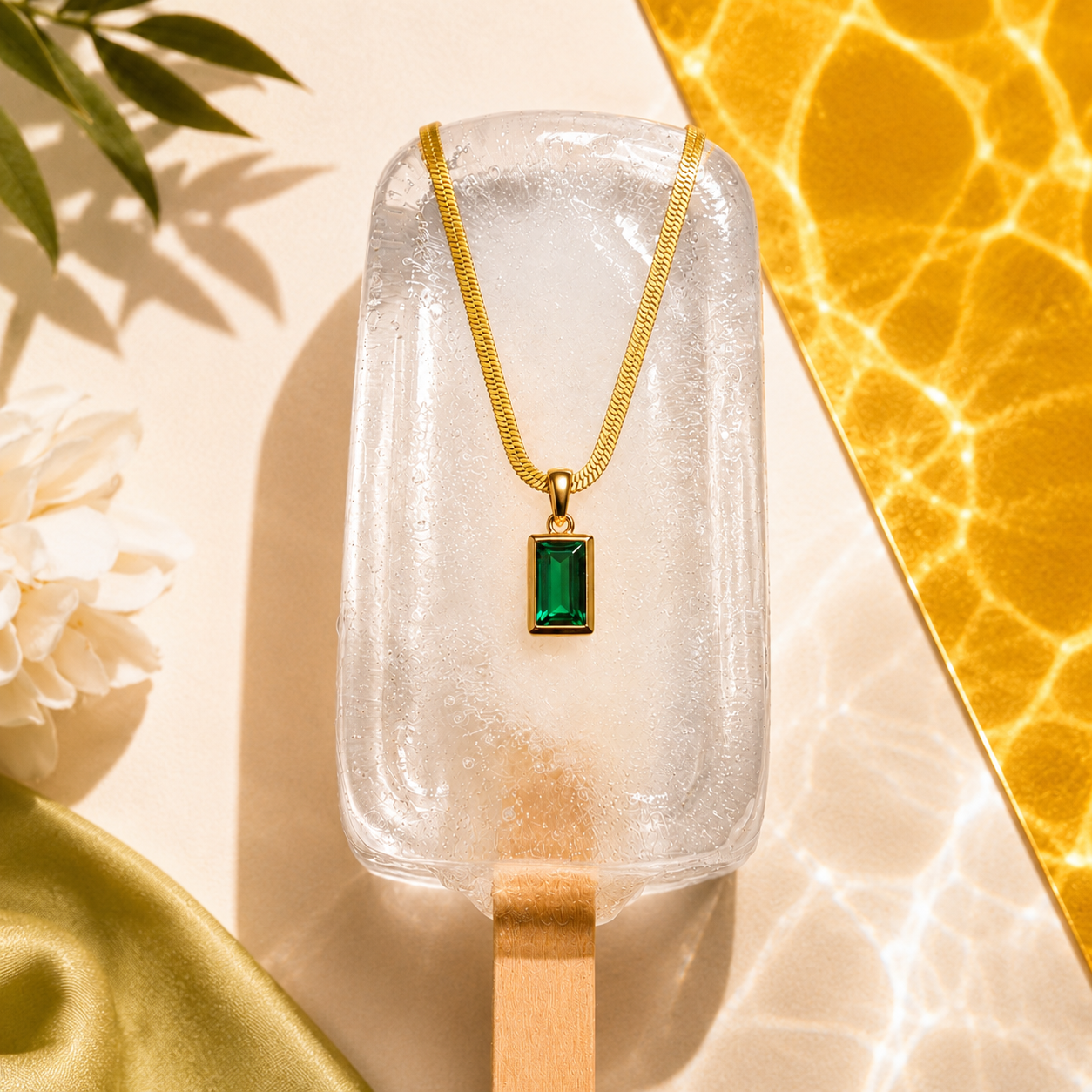 The Everyday Signature Emerald Pendant with Chain